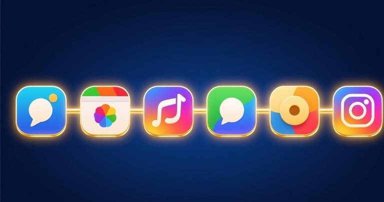 Top 7 encrypted messaging apps comparison, gold and navy blue editorial style