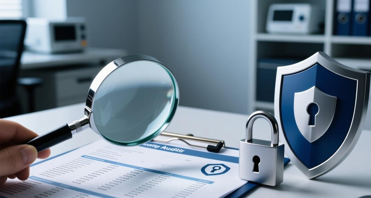 Security audit report with padlock