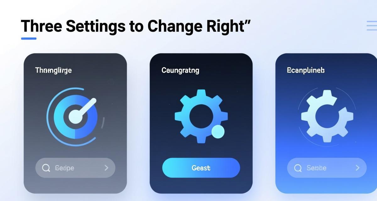 Three Settings to Change Right